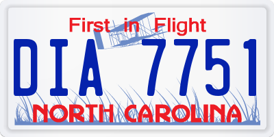 NC license plate DIA7751