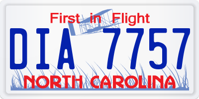 NC license plate DIA7757