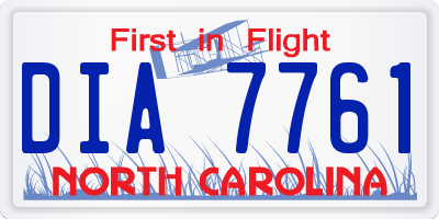 NC license plate DIA7761