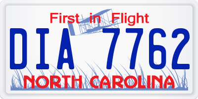 NC license plate DIA7762