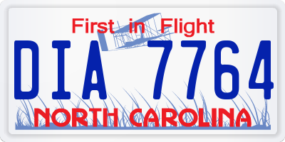 NC license plate DIA7764