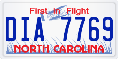 NC license plate DIA7769