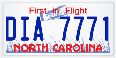 NC license plate DIA7771