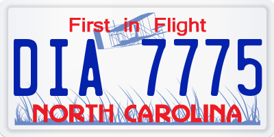NC license plate DIA7775