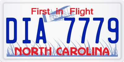 NC license plate DIA7779