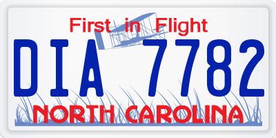 NC license plate DIA7782