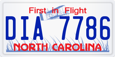NC license plate DIA7786