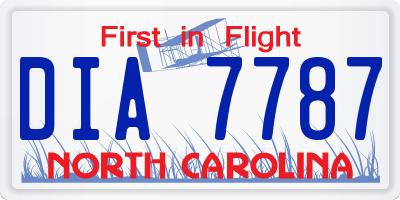 NC license plate DIA7787