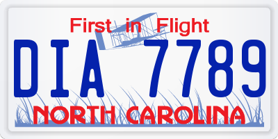 NC license plate DIA7789