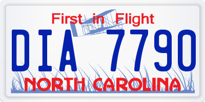 NC license plate DIA7790