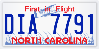 NC license plate DIA7791