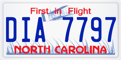 NC license plate DIA7797