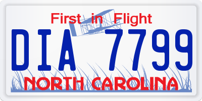 NC license plate DIA7799