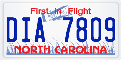 NC license plate DIA7809