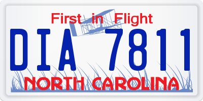 NC license plate DIA7811