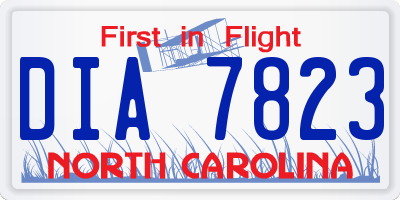 NC license plate DIA7823