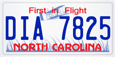 NC license plate DIA7825