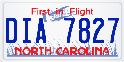 NC license plate DIA7827