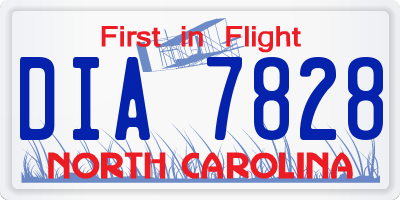 NC license plate DIA7828