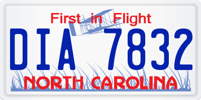 NC license plate DIA7832