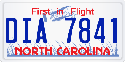 NC license plate DIA7841