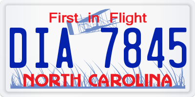 NC license plate DIA7845