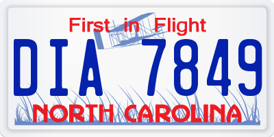 NC license plate DIA7849
