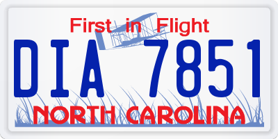 NC license plate DIA7851