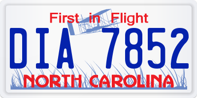 NC license plate DIA7852