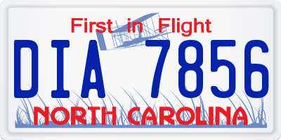 NC license plate DIA7856