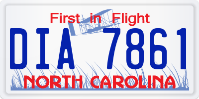 NC license plate DIA7861
