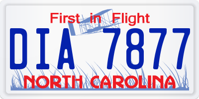 NC license plate DIA7877
