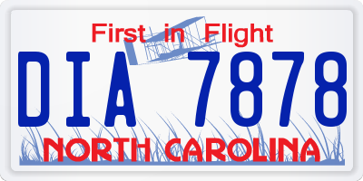 NC license plate DIA7878