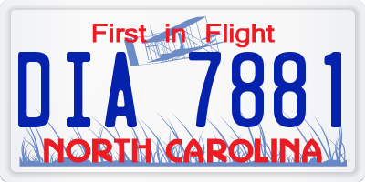 NC license plate DIA7881