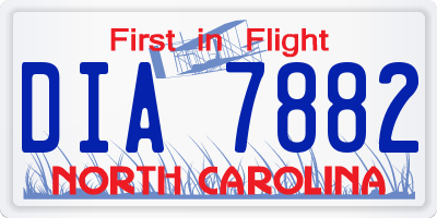 NC license plate DIA7882