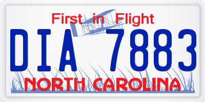 NC license plate DIA7883