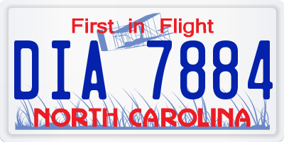 NC license plate DIA7884
