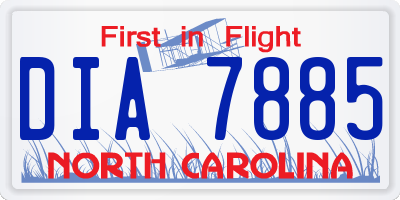NC license plate DIA7885