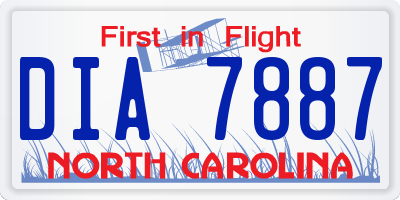 NC license plate DIA7887