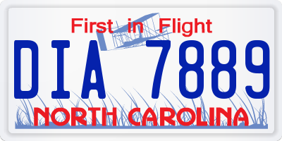NC license plate DIA7889
