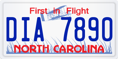NC license plate DIA7890