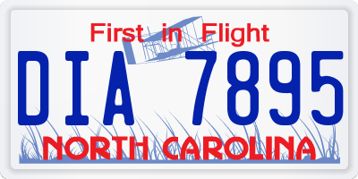 NC license plate DIA7895