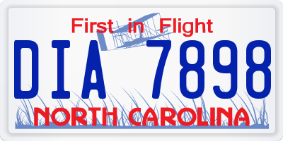 NC license plate DIA7898