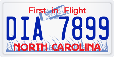 NC license plate DIA7899