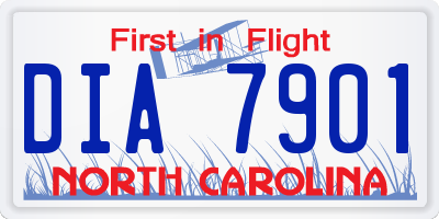 NC license plate DIA7901