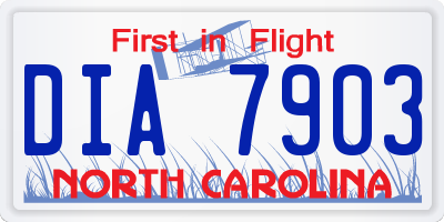 NC license plate DIA7903