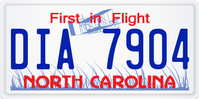 NC license plate DIA7904