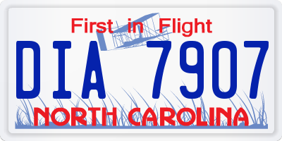 NC license plate DIA7907
