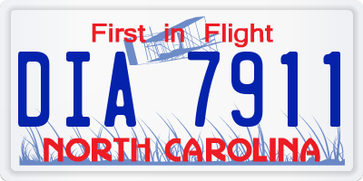 NC license plate DIA7911