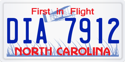 NC license plate DIA7912